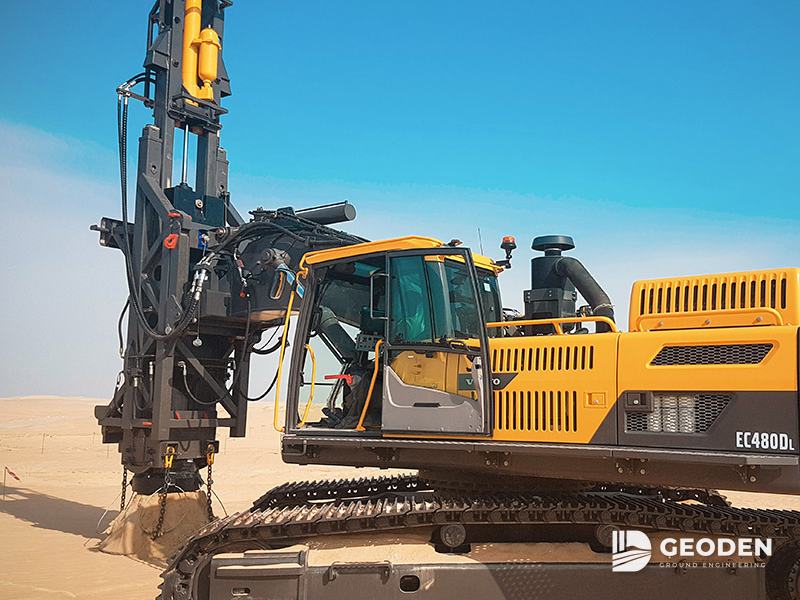 معدة الدمك بالصدم السريع في موقع رملي